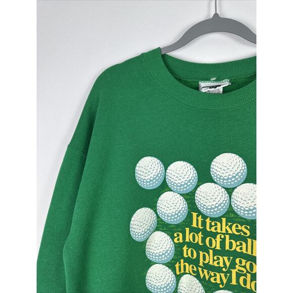 Vintage Lee “It Takes A Lot Of Balls To Play Golf The Way I Do” Crewneck Sz L - Picture 7 of 16